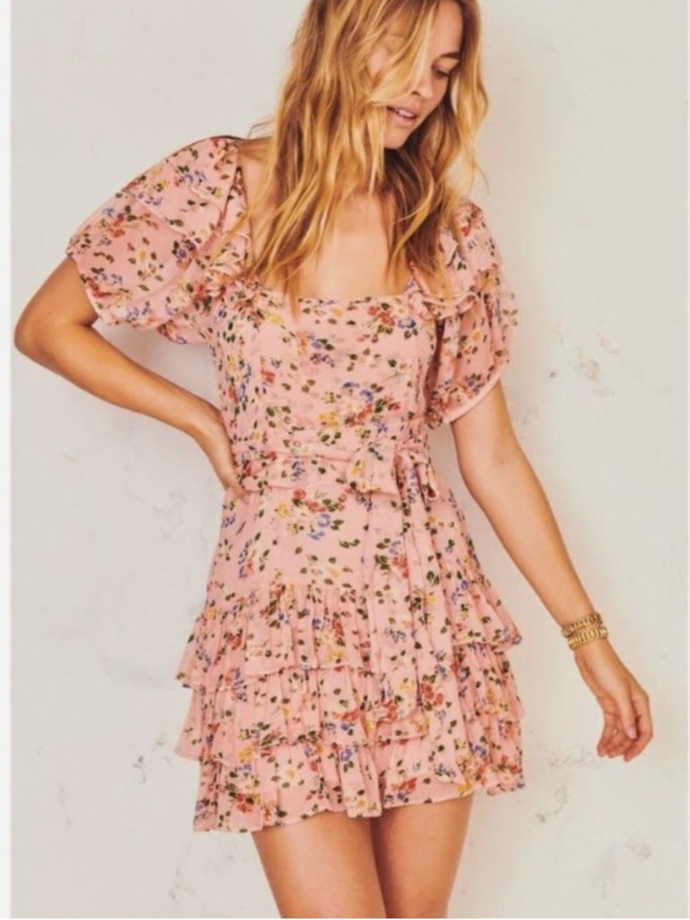 Loveshackfancy Kimba Silk Chiffon Mini Dress in Floral Confetti Combo 6 $495